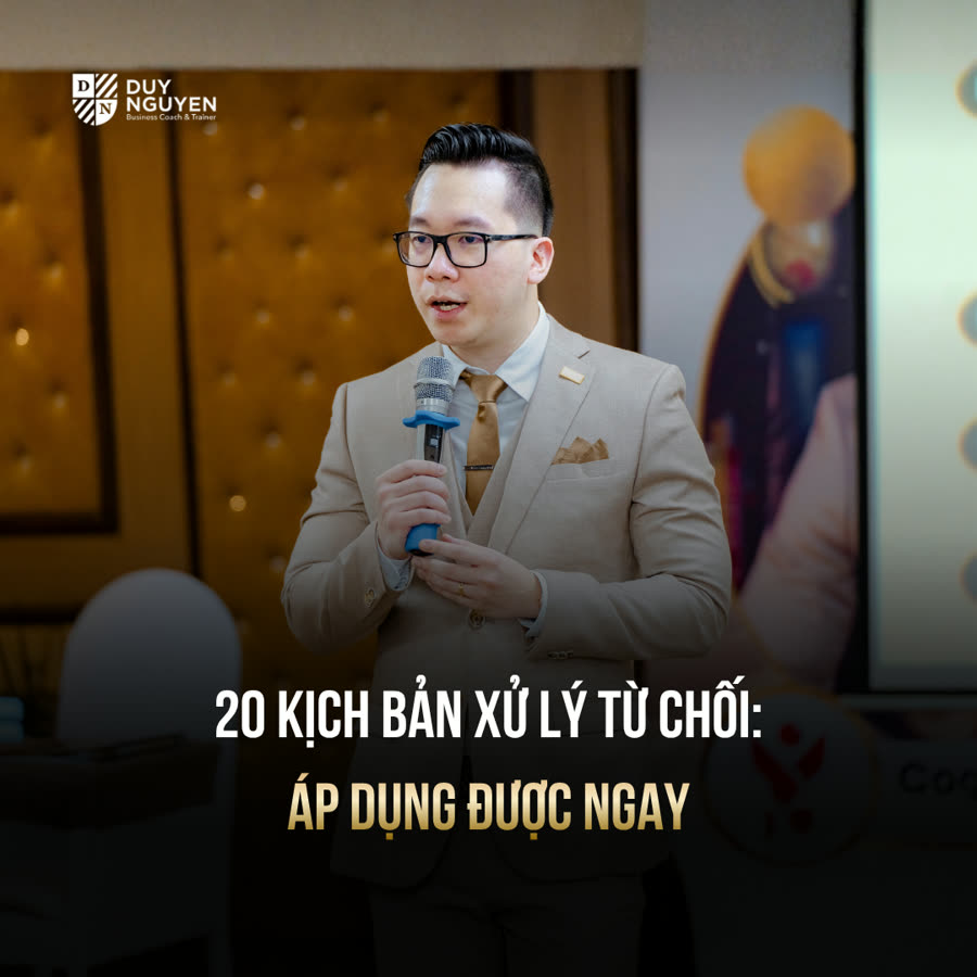 Coach Duy Nguyễn giảng về bộ kịch bản hỏi sâu và xử lý từ chối