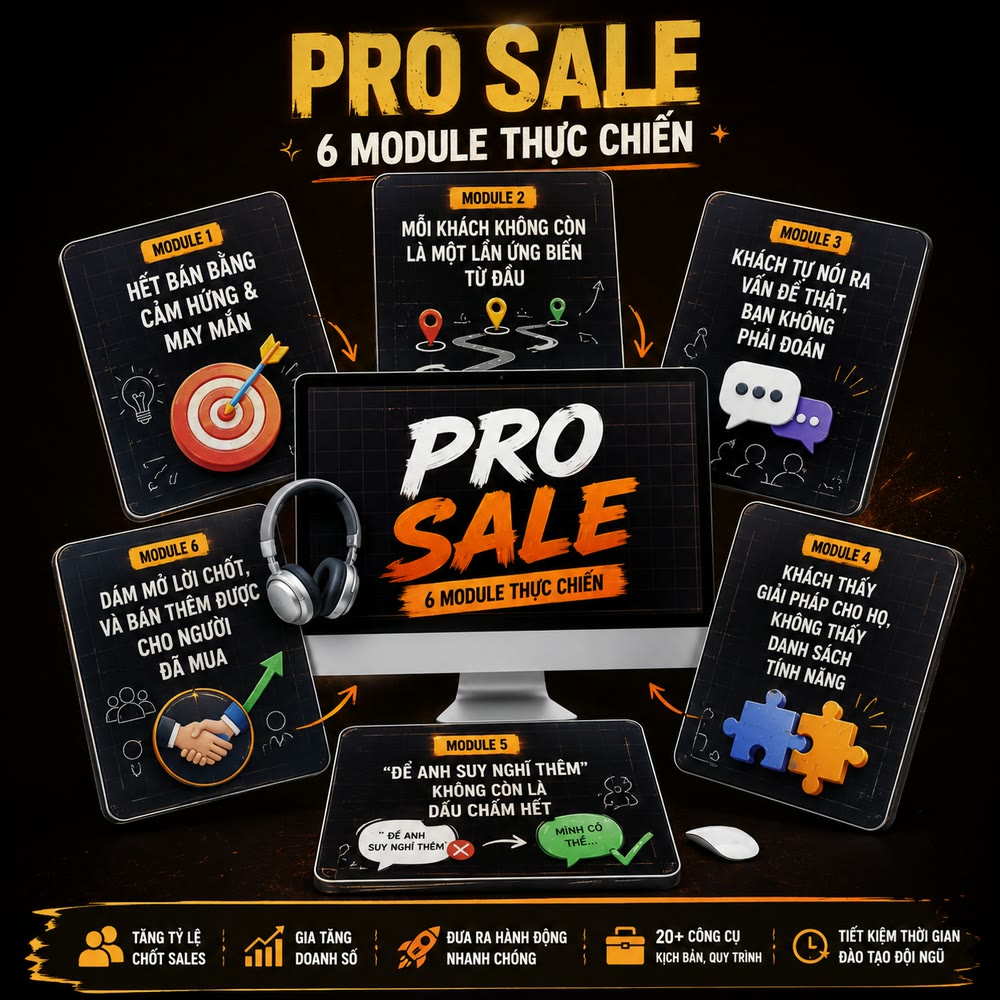 Bộ sản phẩm Pro Sales với 6 module thực chiến